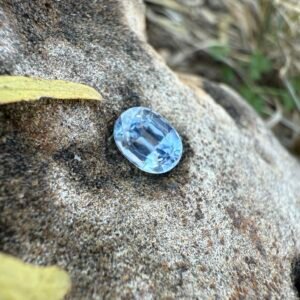 Clear Light Blue Oval Cut 1.85 Carats Natural Sapphire